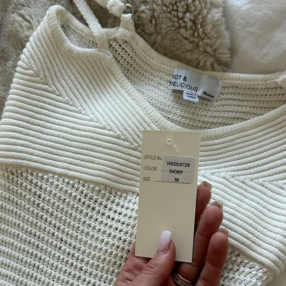 NEW Bridal Hot & Delicious White Crochet Midi Dress - Picture 6 of 8